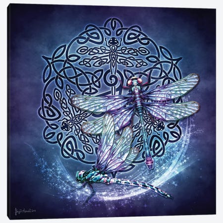 Celtic Dragonfly Canvas Print #BGW18} by Brigid Ashwood Canvas Wall Art