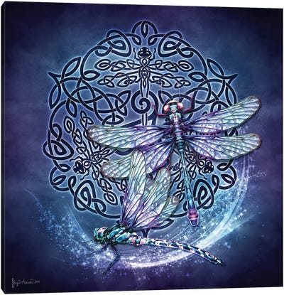 Celtic Dragonfly Canvas Art Print - Dragonfly Art