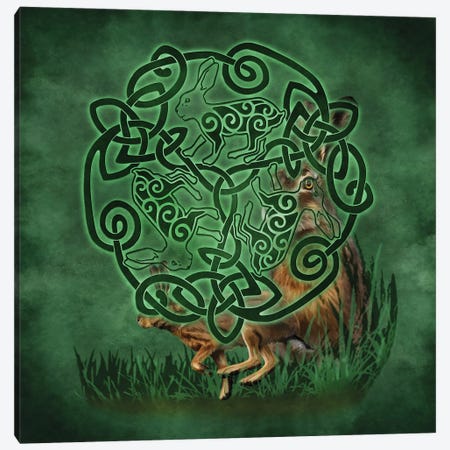 Celtic Hare Canvas Print #BGW19} by Brigid Ashwood Canvas Art