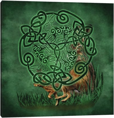 Celtic Hare Canvas Art Print - Grass Art