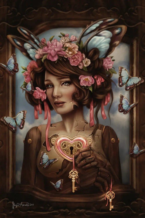 A Hearts Choice Steampunk Doll by Brigid Ashwood wall art