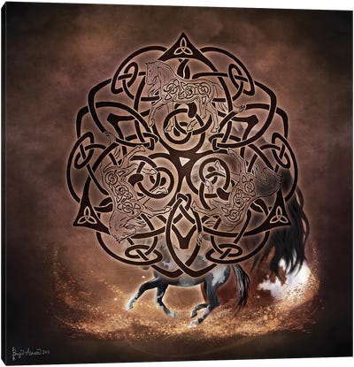 Celtic Horse Canvas Art Print - Global Patterns