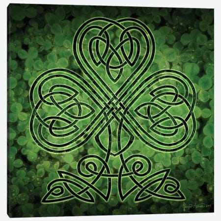 Celtic Shamrock Canvas Print #BGW23} by Brigid Ashwood Canvas Print