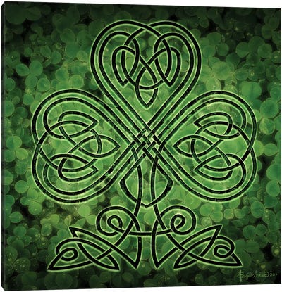 Celtic Shamrock Canvas Art Print - Global Patterns