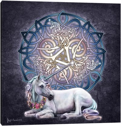 Celtic Unicorn Canvas Art Print - Global Patterns