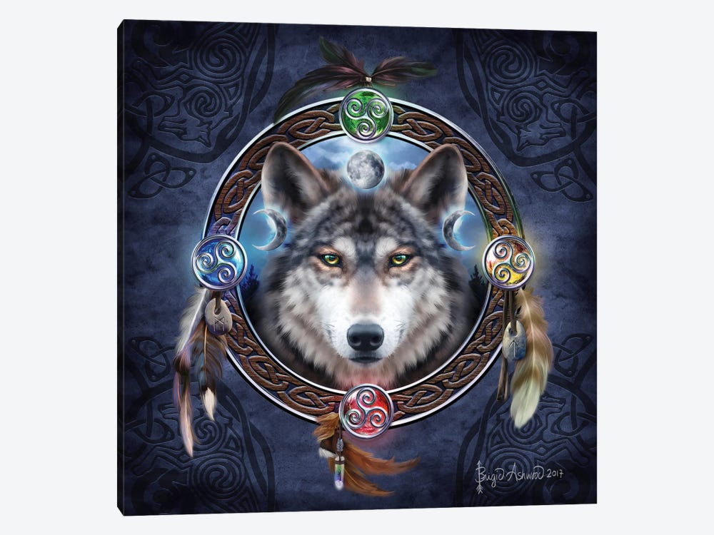 Celtic Wolf Guide by Brigid Ashwood 1-piece Canvas Art