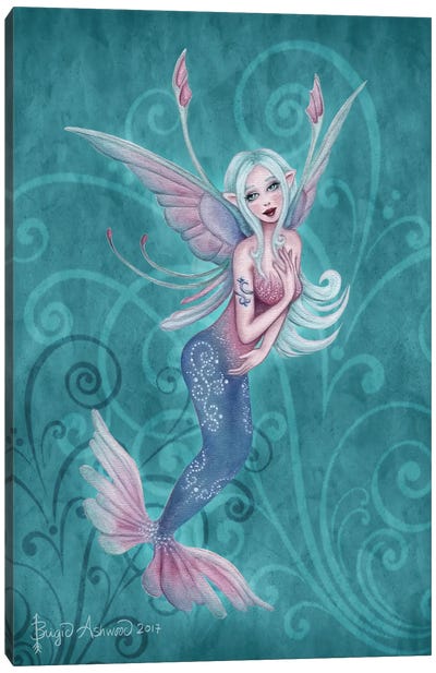 Fairy Sprite Coral Canvas Art Print - Turquoise Art