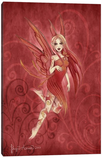 Fairy Sprite Ember Canvas Art Print - Wings Art