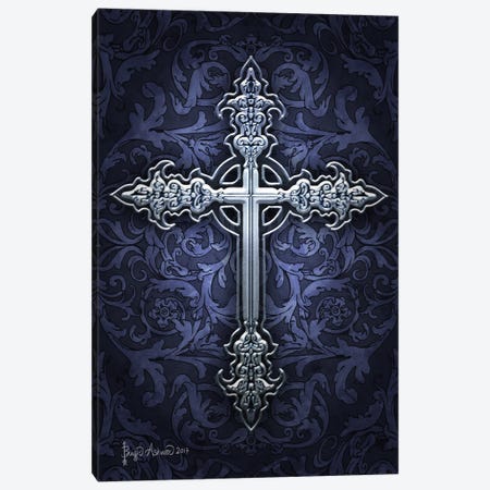 Gothic Cross Canvas Print #BGW33} by Brigid Ashwood Canvas Wall Art