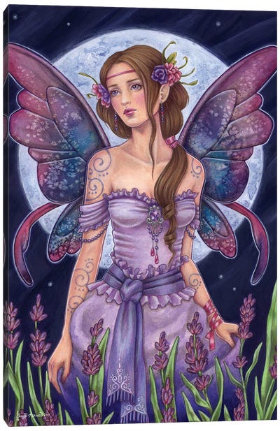 Lavender Moon Canvas Art Print - Wings Art
