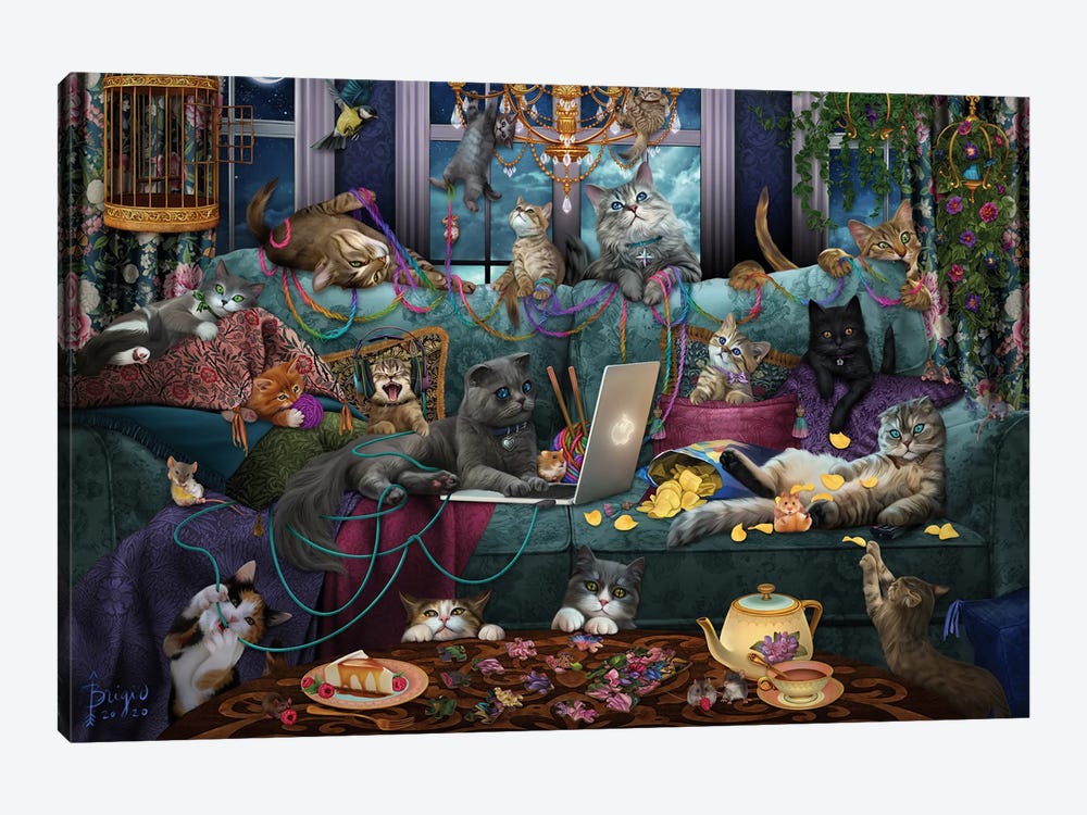 Quarantine Cats by Brigid Ashwood 1-piece Canvas Art