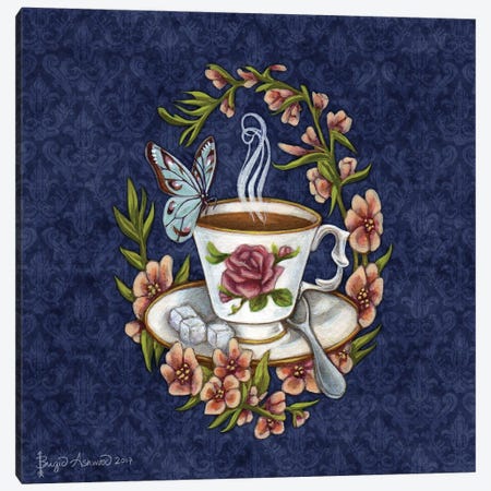 Tea And Company Canvas Print #BGW44} by Brigid Ashwood Canvas Wall Art