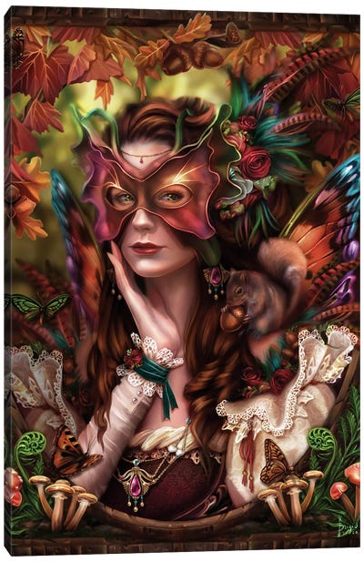 Autumn Queen Canvas Art Print - Mushroom Art