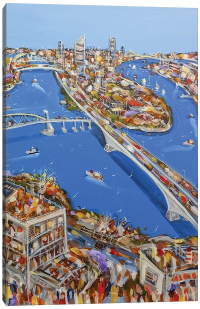 Brisbane Blue Canvas Art Print - Adam Bogusz