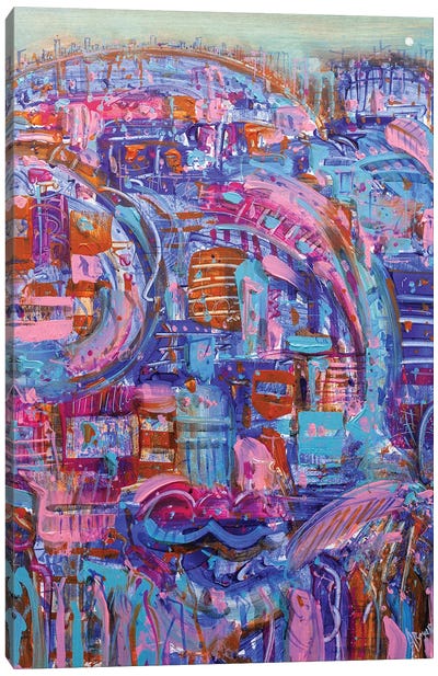 Brisbane, Where I Fell In Love Canvas Art Print - Purple Abstract Art