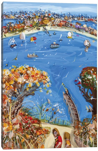 Stroll Along The River Canvas Art Print - Adam Bogusz