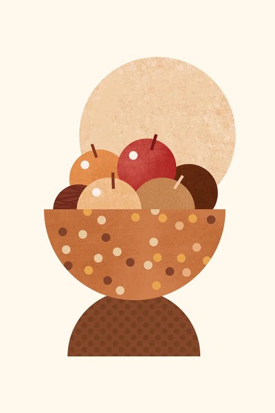 Boho Bowl Of Fruit by Beth Bordelon framed canvas print