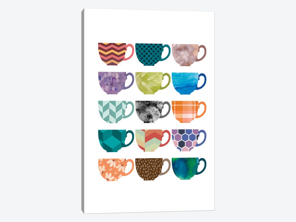 An Assortment Of Cups by Beth Bordelon 1-piece Canvas Print