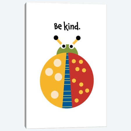 Kind Ladybug Canvas Print #BHB162} by Beth Bordelon Canvas Art Print