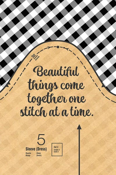 Sewing Pattern Sleeve by Beth Bordelon framed canvas print