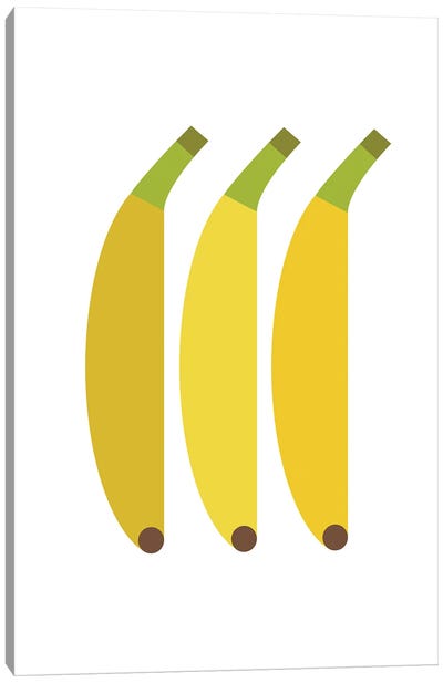 Graphic Bananas Canvas Art Print - Banana Art