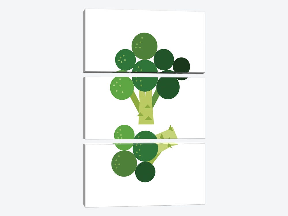 Graphic Broccoli by Beth Bordelon 3-piece Canvas Art