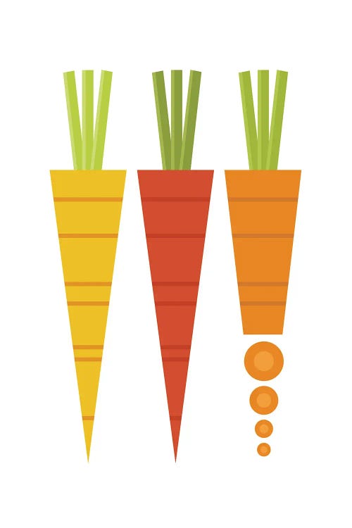 Graphic Carrots by Beth Bordelon wall art