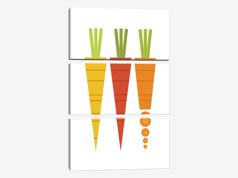Graphic Carrots by Beth Bordelon 3-piece Art Print