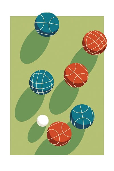Kids Sports Art: Bocce Ball Game by Beth Bordelon
