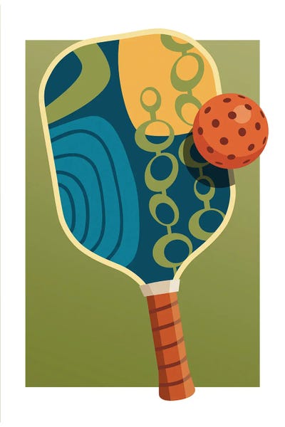 Kids Sports Art: Pickleball Paddle I by Beth Bordelon