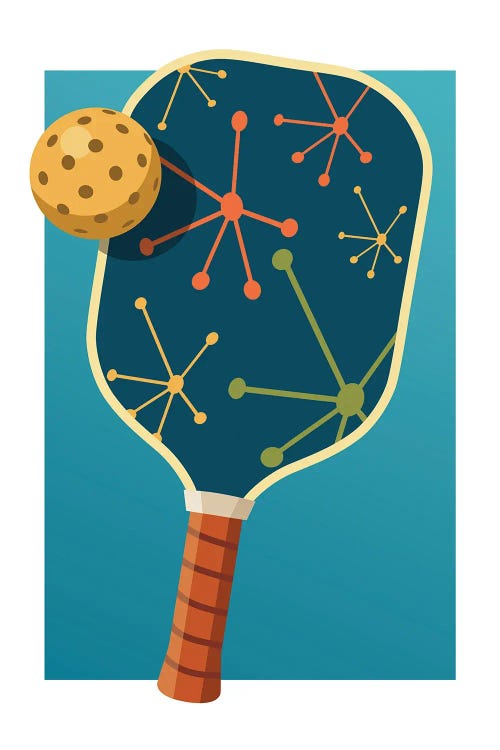 Pickleball Paddle II by Beth Bordelon wall art