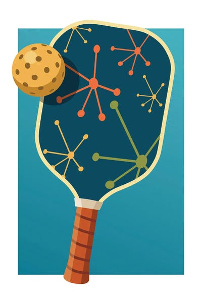 Kids Sports Art: Pickleball Paddle II by Beth Bordelon
