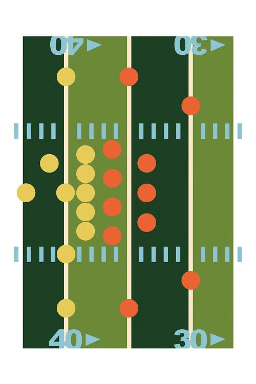 Football Field Modern Art by Beth Bordelon wall art