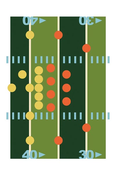 Kids Sports Art: Football Field Modern Art by Beth Bordelon