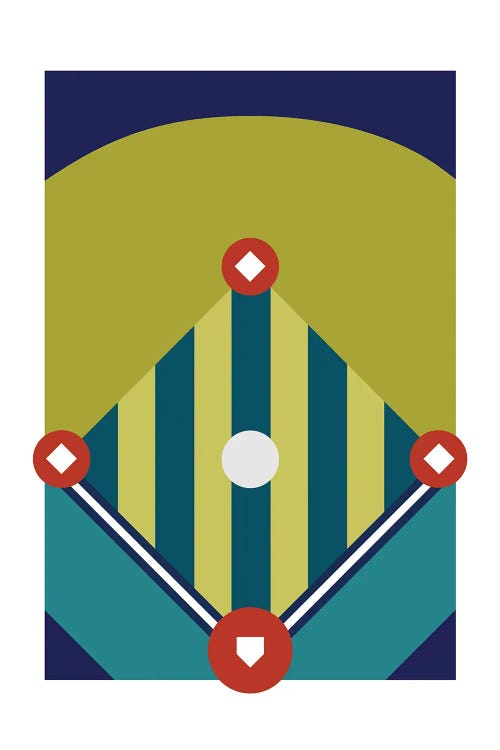 Baseball Field Modern Art by Beth Bordelon wall art