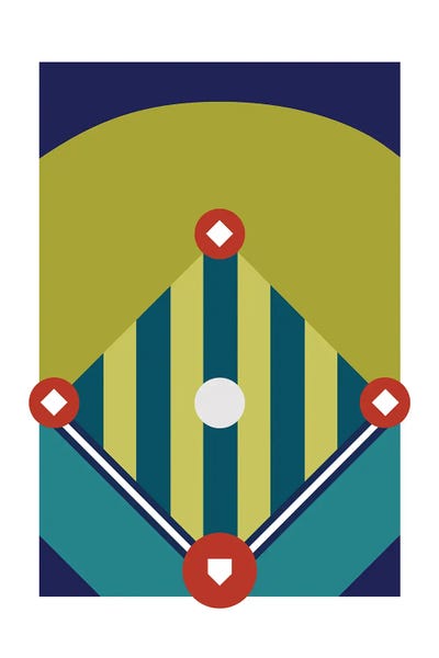 Kids Sports Art: Baseball Field Modern Art by Beth Bordelon