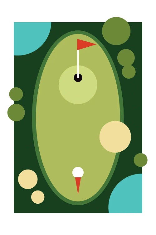 Golf Course Modern Art by Beth Bordelon wall art