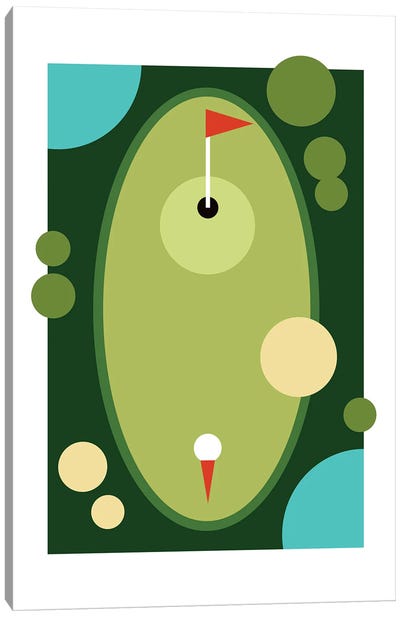 Golf Course Modern Art Canvas Art Print - Sporty Dad