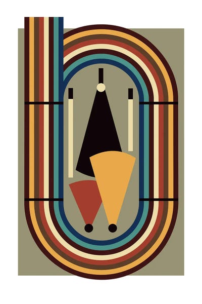 Kids Sports Art: Track And Field Taupe by Beth Bordelon