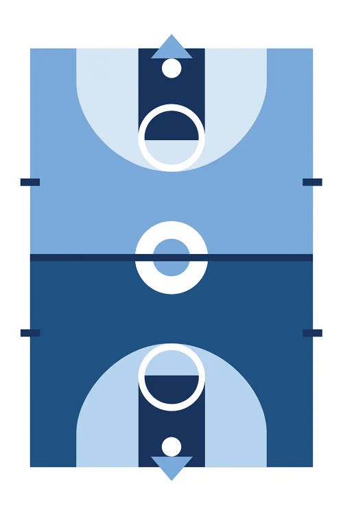 Basketball Court In Blue