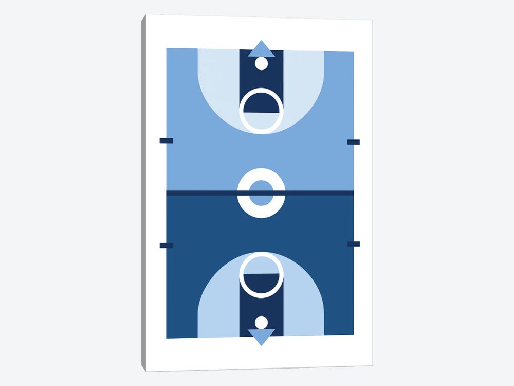 Basketball Court In Blue by Beth Bordelon 1-piece Canvas Wall Art