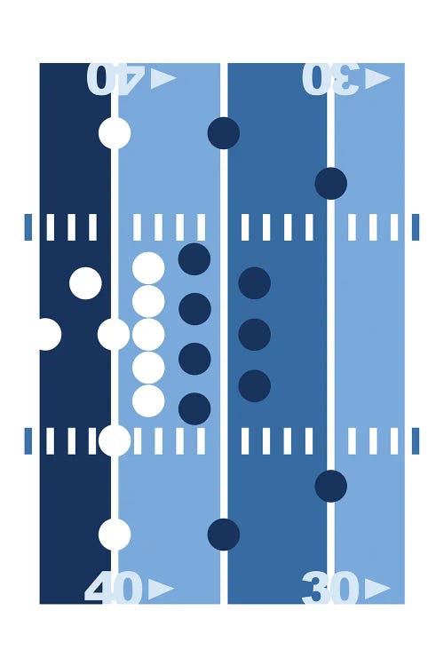 Football Field In Blue by Beth Bordelon wall art