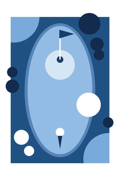 Kids Sports Art: Golf Course In Blue by Beth Bordelon