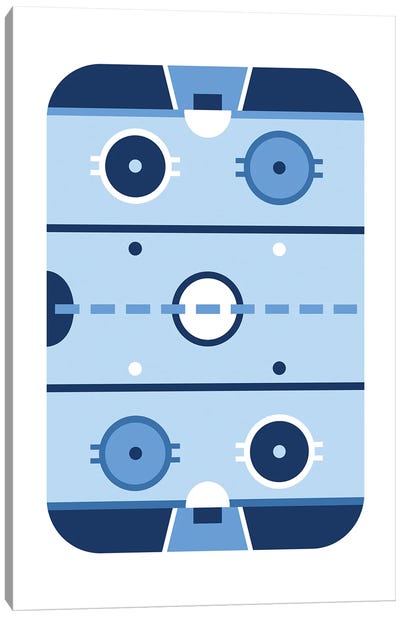 Hockey Rink In Blue Canvas Art Print - Hockey Art