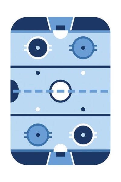 Kids Sports Art: Hockey Rink In Blue by Beth Bordelon