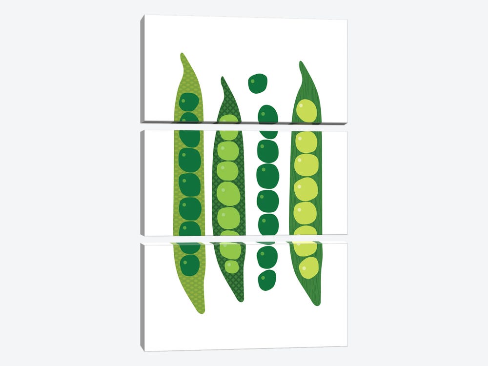 Green Peas Pop Art by Beth Bordelon 3-piece Canvas Art