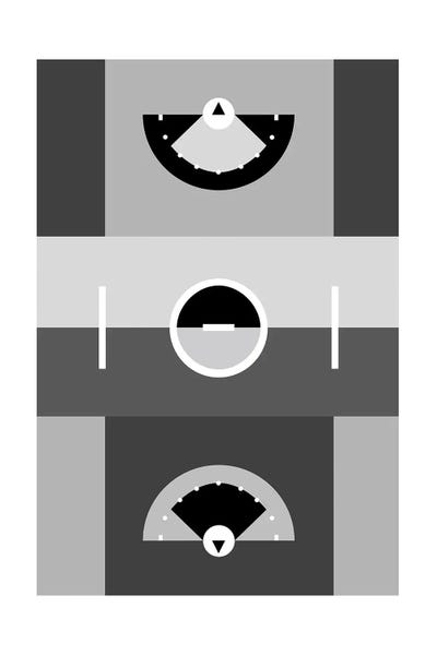 Kids Sports Art: Lacrosse Field In Black And White by Beth Bordelon