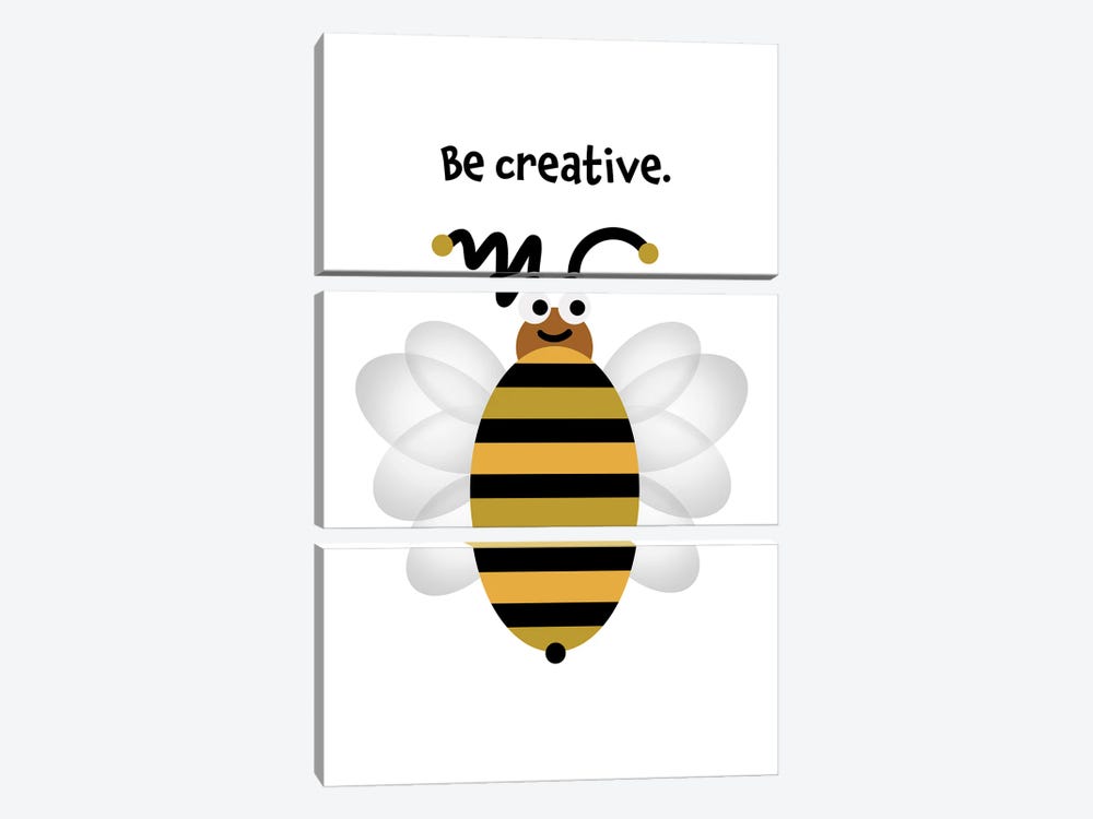 Bumblebee Be Creative by Beth Bordelon 3-piece Canvas Print