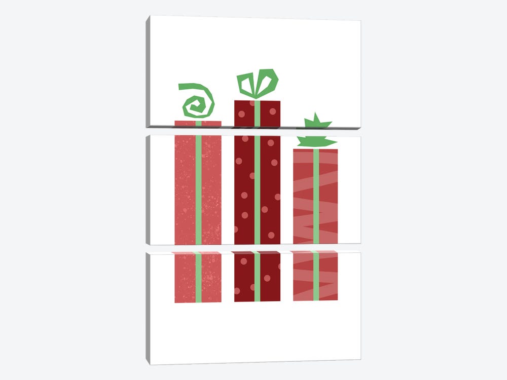 Christmas Gifts by Beth Bordelon 3-piece Canvas Print
