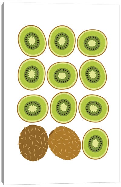 Kiwifruit Pop Art Canvas Art Print - Beth Bordelon
